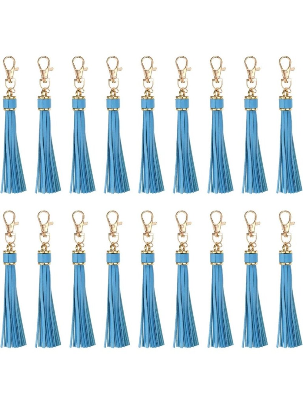18pcs PU Leather Keychain Tassels, 5.9" Charm for Jewelry Making & DIY Crafts